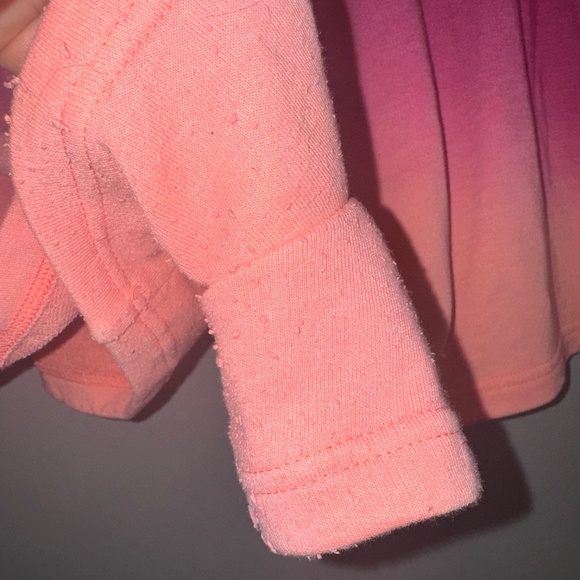 Lou & Grey Loft Dip Dye Terry Sweatshirt Shorts Set Pink Orange Ombre Size XXL - Picture 11 of 13